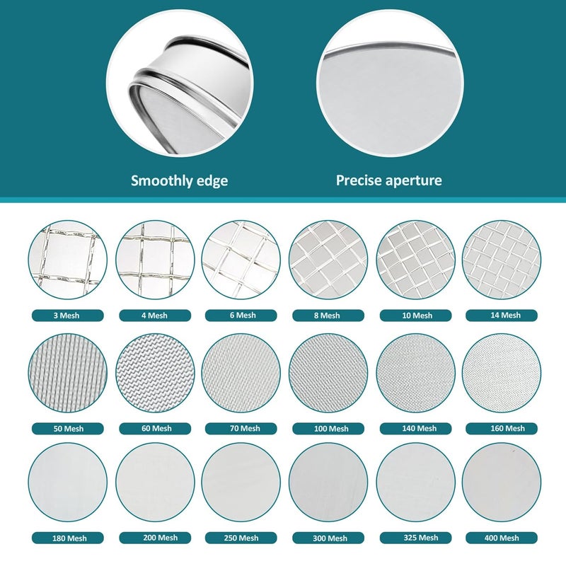 LVDALAB 304 Stainless Steel Mesh Lab Sieve, 70 Mesh(0.25mm) Aperture Test Sieve, 7.9Inch(20cm) Diameter Economy Standard Analysis Sample Test Sieves for Industrial Laboratory Homes - Image 3
